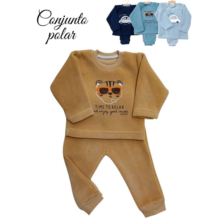CONJUNTO BEBÉ DE POLAR, ESTAMPA CENTRAL. DREAMS