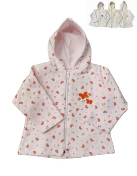 CAMPERA BEBA FRISA CON CAPUCHA ESTAMPA MARIPOSA. DREAMS