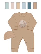 Enterito BB interlock, estampa central con gorro, sin pié, nena y varón. Dreams