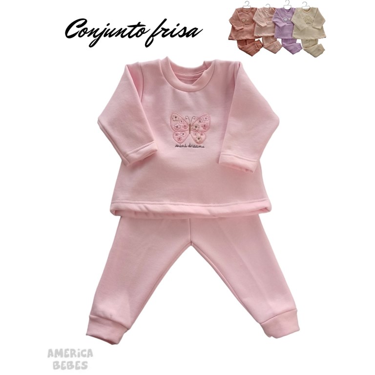 CONJUNTO BEBE FRISA BORDADO DREAMS