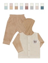 Conjunto BB, campera c/capucha, plush, logo bordado, c/pantalón, varón. Dreams