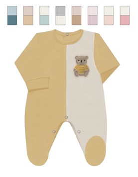 Enterito BB, interlock combinado, c/pie, bordado lateral, nena y varón. Dreams