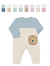 Enterito BB, interlock combinado canesú y mangas, bordado, sin pie, nena y varón. Dreams