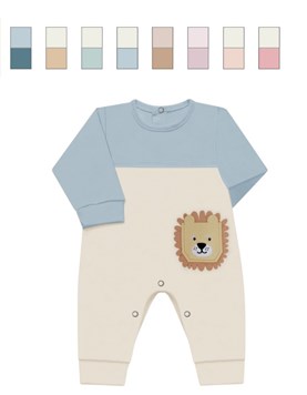 Enterito BB, interlock combinado canesú y mangas, bordado, sin pie, nena y varón. Dreams