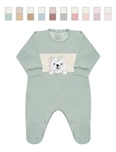 Enterito BB, plush combinado, c/pie, bordado central, nena y varón. Dreams