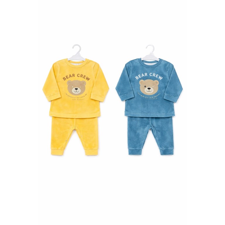Conjunto BB, plush, buzo estampado central, con pantalón, varón. Dreams