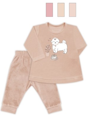 Conjunto BB, buzo plush estampado, con pantalón, nena. Dreams