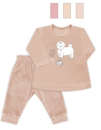 Conjunto BB, buzo plush estampado, con pantalón, nena. Dreams