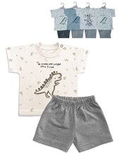 CONJUNTO BEBE VARON: REMERA Y PANTALON ESTAMPADO DINOS. DREAMS