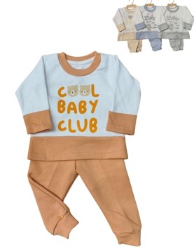 CONJUNTO BEBE EN FRISA COMBINADO CON ESTAMPA CENTRAL. DREAMS