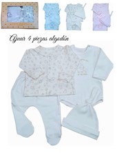 Set de ranita gorro y body en interlock liso con estampa central combinado con camperade cuello mao animalitos colores unisex nena y varon dreams