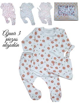 Set de ranita gorrito y body en interlock floreado para beba dreams