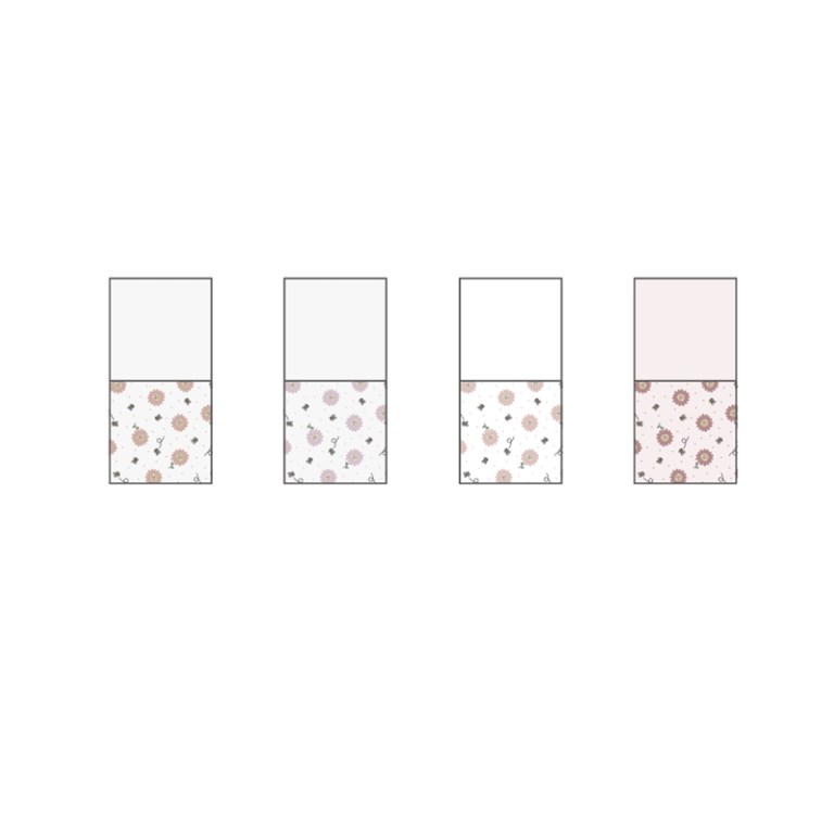 set 3 piezas en caja, body estampado central, con ranita y gorro en interlock estampado flores. Nena. Dreams