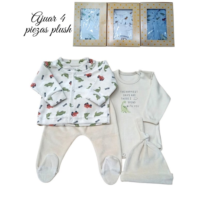 SET CAJA 4 PIEZAS BODY ESTAMPADO RANITA CAMPERITA Y GORRO DREAMS