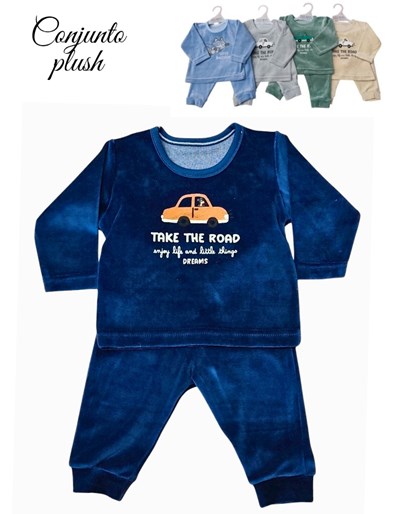 CONJUNTO PLUSH BEBE  ESTAMPA CENTRAL. DREAMS