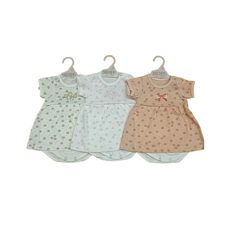 Body bebe con falda en jersey estampado flores canesu bordado.Dreams