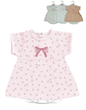 Body bebe con falda en jersey estampado flores canesu bordado.Dreams