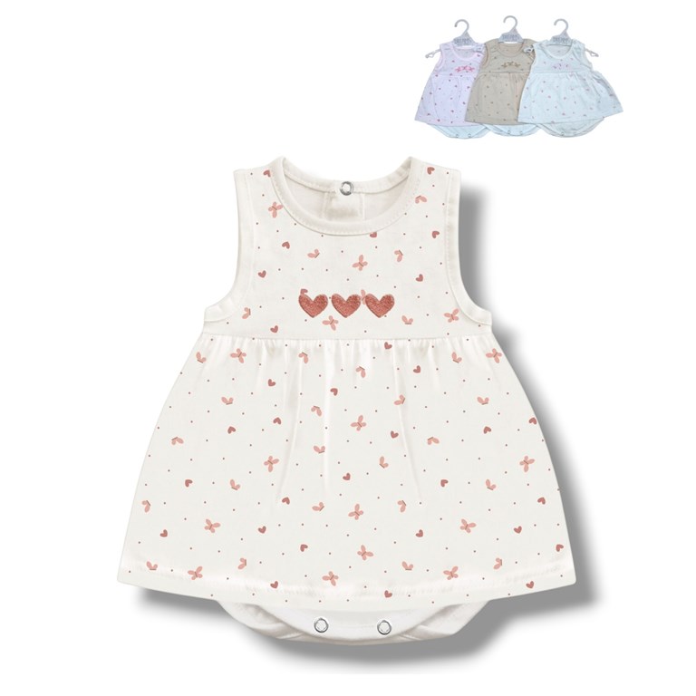 Body bebe jersey sin mangas con falda estampada mariposa canesu bordado.Dreams
