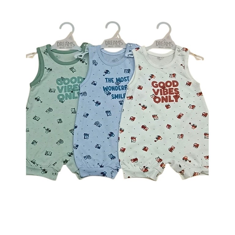 Enterito bebe sin mangas en jersey estampa camiones para varon.Dreams