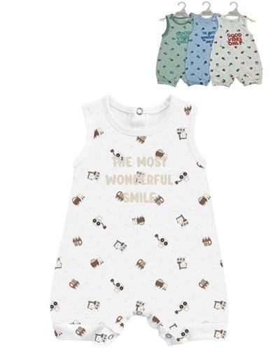 Enterito bebe sin mangas en jersey estampa camiones para varon.Dreams