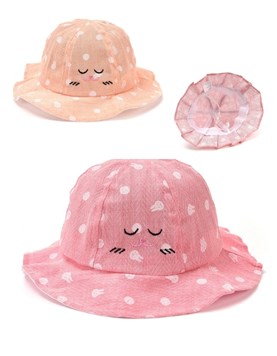 GORRO PILUSO INFANTIL ESTAMPA CON LUNARES Y CONEJITOS