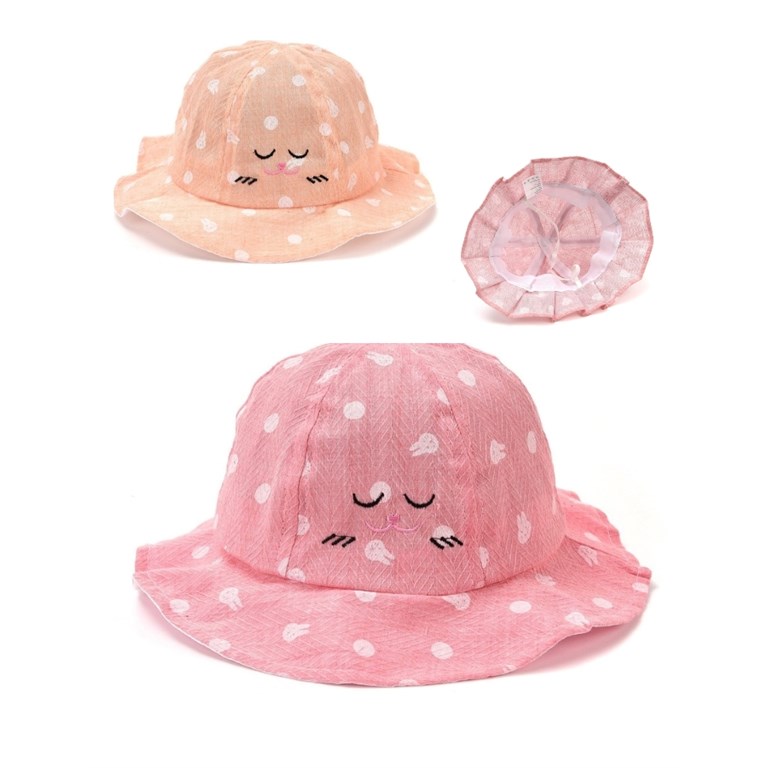 GORRO PILUSO INFANTIL ESTAMPA CON LUNARES Y CONEJITOS