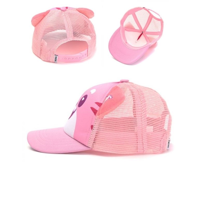 GORRO INFANTIL CON VISERA ESTAMPADA Y OREJITAS