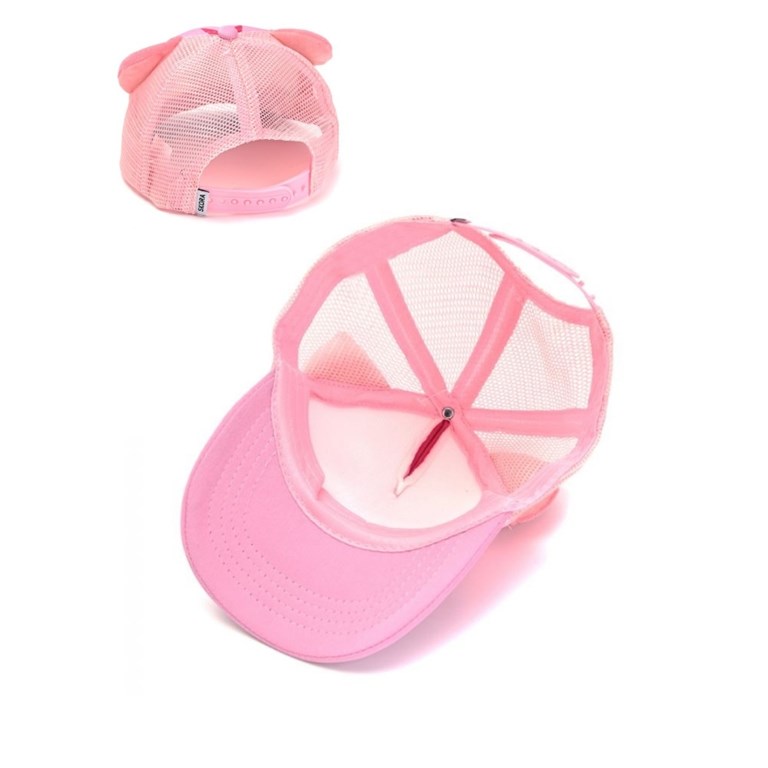 GORRO INFANTIL CON VISERA ESTAMPADA Y OREJITAS