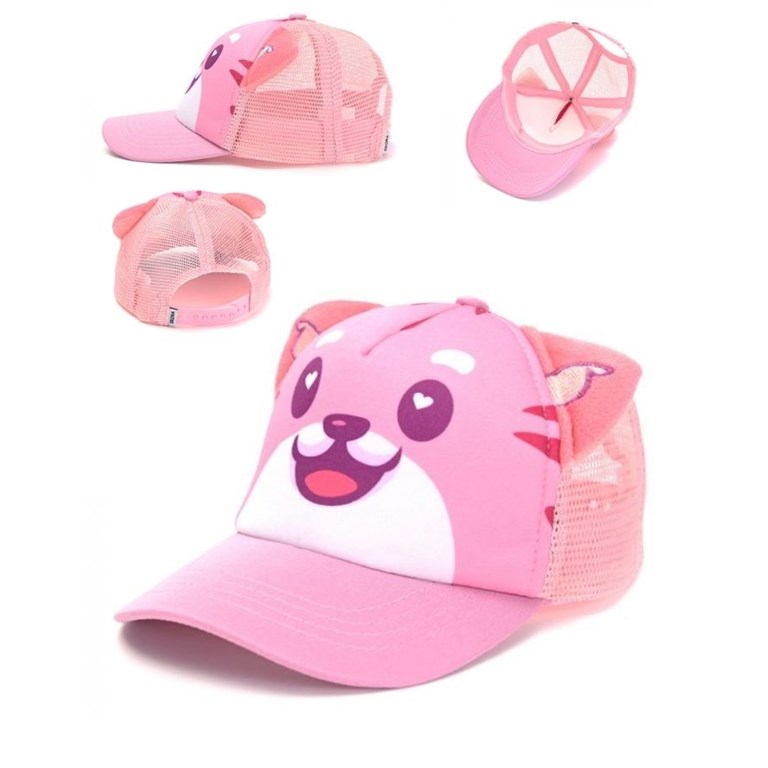 GORRO INFANTIL CON VISERA ESTAMPADA Y OREJITAS