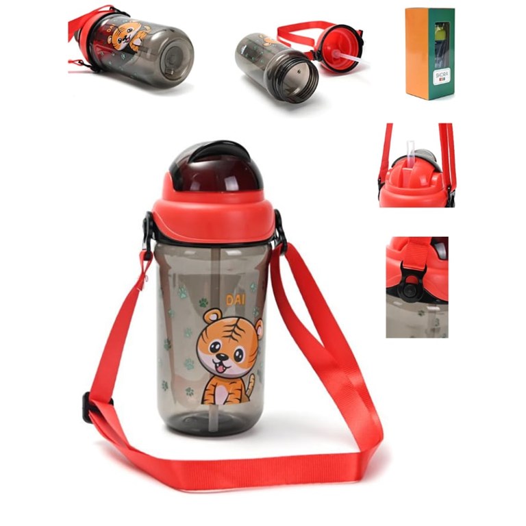 BOTELLA INFANTIL CON CUERDA Y PICO 400ML.