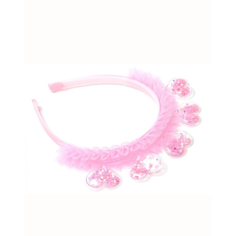 VINCHA INFANTIL CORAZONES PLASTICOS CON LENTEJUELAS ESTRELLAS