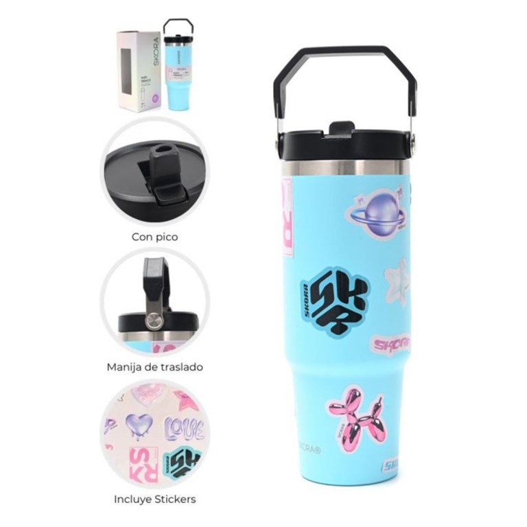 VASO TERMICO NEGRO WANDERLUST CON PICO 900ML