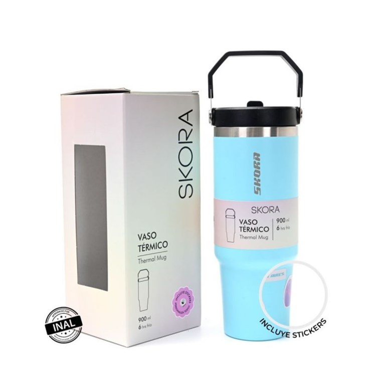VASO TERMICO NEGRO WANDERLUST CON PICO 900ML