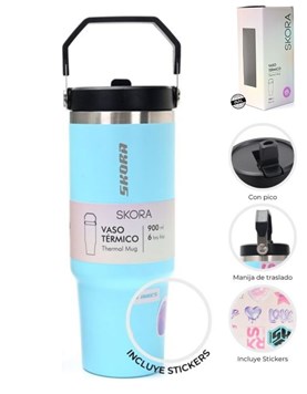 VASO TERMICO NEGRO WANDERLUST CON PICO 900ML