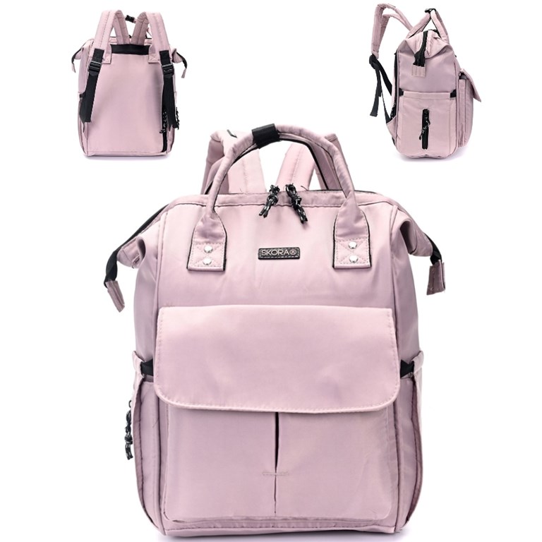 PROMO! MOCHILA MOMMY ROSA CON CAMBIADOR 14 PULGADAS COLOR ROSA SKORA