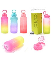 BOTELLA DEPORTIVA MOTIVACIONAL CON PICO, ROJA CELESTE Y VERDE. SKORA