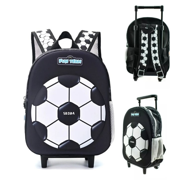 MOCHILA CON CARRO PETIT TERMOFORMADA FUTBOL. MED:22 X 30 X 10 CM. 12'. DISNEY