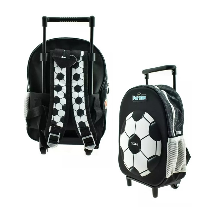 MOCHILA CON CARRO PETIT TERMOFORMADA FUTBOL. MED:22 X 30 X 10 CM. 12'. DISNEY