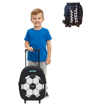 MOCHILA CON CARRO PETIT TERMOFORMADA FUTBOL. MED:22 X 30 X 10 CM. 12'. DISNEY