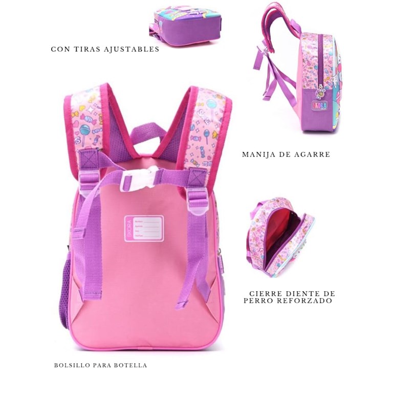 MOCHILA INFANTIL 12' PETIT ICE CREAM CON LUZ 22X30X10CM.