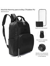 MOCHILA MATERNAL NEGRA PARA TROLLEY CON CAMBIADOR. SKORA