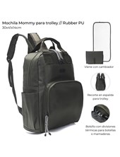MOCHILA MATERNAL VERDE PARA TROLLEY CON CAMBIADOR. SKORA