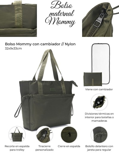 PROMO! BOLSO MOMMY VERDE CON CAMBIADOR.