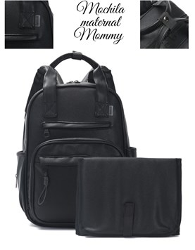 PROMO! MOCHILA MOMMY NEGRA CON CAMBIADOR. SKORA