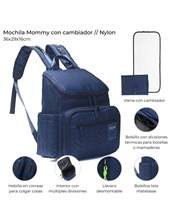 MOCHILA MATERNAL CON CAMBIADOR METELASSE 36X29X16. SKORA
