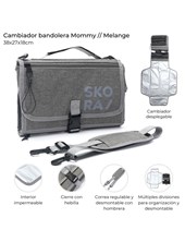 CAMBIADOR GRIS BANDOLERA MATERNAL. SKORA