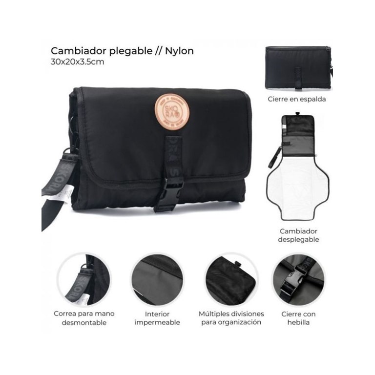 CAMBIADOR PLEGABLE CON BOLSILLO Y LLAVERO
