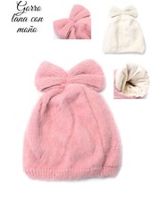 GORRO INFANTIL TEJIDO CON MOÑO . SKORA