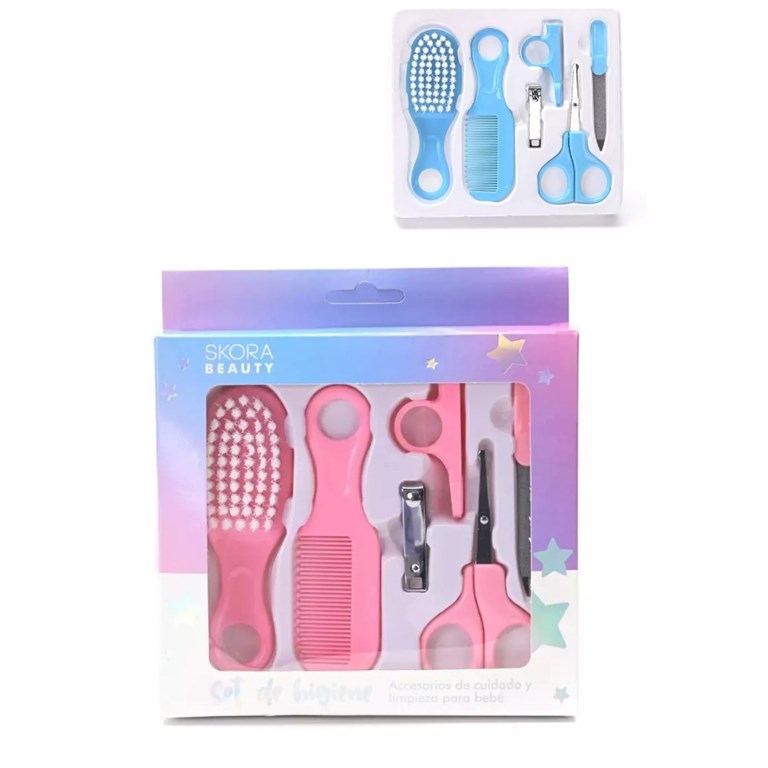 SET DE HIGIENE PARA BEBES. Cepillo, peine, tijera, corta uñas y lima