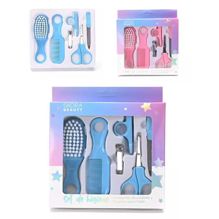 SET DE HIGIENE PARA BEBES. Cepillo, peine, tijera, corta uñas y lima